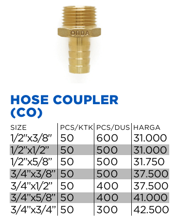 gambar-ONDA HOSE COUPLER 1/2" X 5/8"