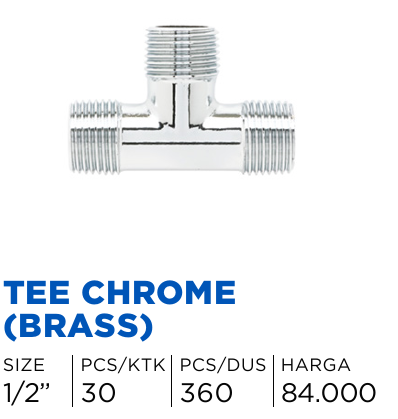 gambar-ONDA TEE BRASS CHROME 1/2"